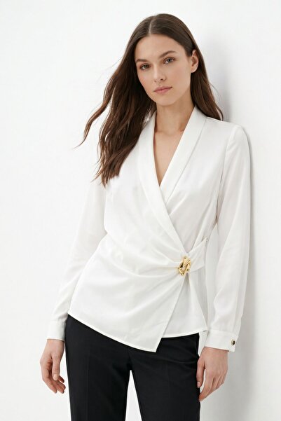 Rays Εκρού μπλούζα με γιακά και αξεσουάρ 251270