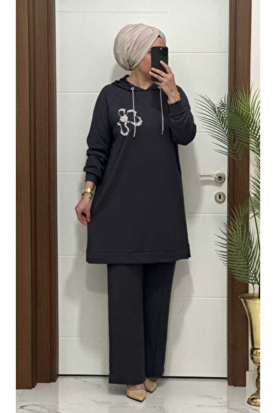 masalabiyem 6666 K 150 Gray Flower Stone Oysho Set