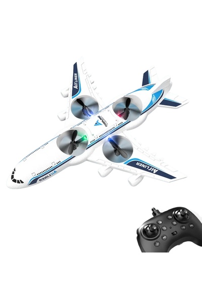 JS Toys Avion&minus;Drona R/C, cu baterie 3,7V, cablu USB,...