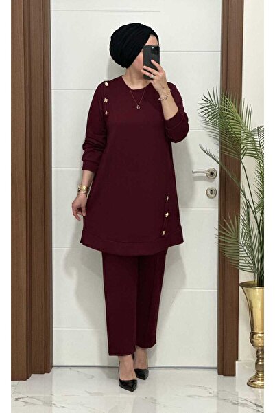 masalabiyem 1313 K 150 Bordo Button Detail Yakamoz Set