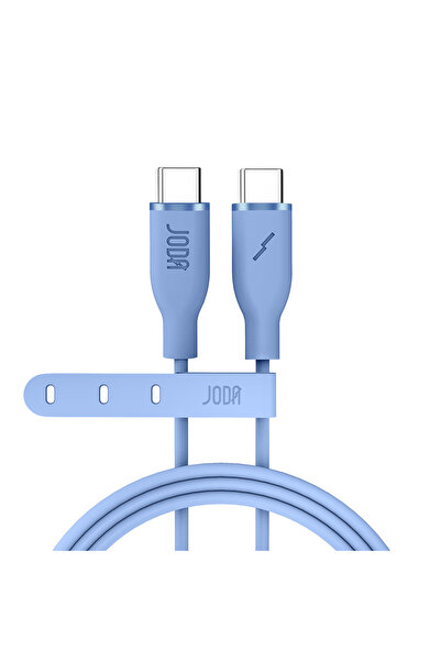 Joda كابل سيليكون USB-C إلى USB-C بطول 1 متر وقوة 60 واط باللون الأزرق