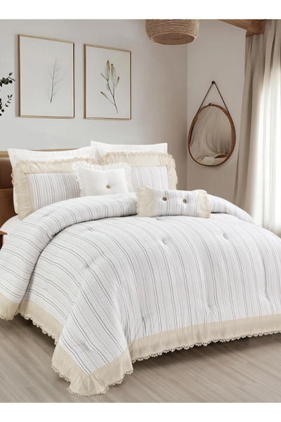 INREST Pastel King Comforter Set 240 × 260 cm Luxury 8 Pieces 100% Microfiber...