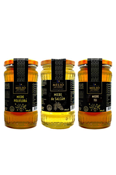 Melio Lav Honey Natural Honey Package 3x500gr | Multifloral honey + lime + ac...