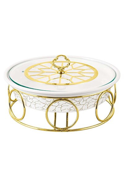 Chefline وعاء طهي دائري مع رف تسخين، 14 بوصة، 3177