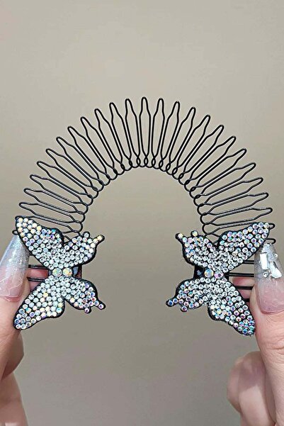 TAKIŞTIR Crystal Stone Butterfly Figured Ghost Buckle Metal Spring Buckle