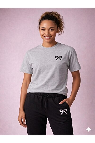 FAEL LİFE Women'S/Girls' T-Shirt and Sweatpants Set with Ribbon Print