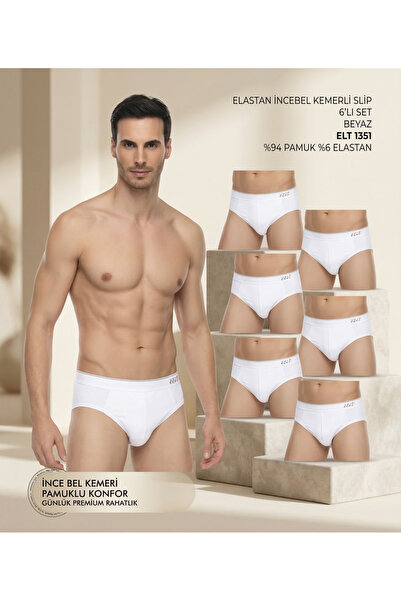Tutku Elit 6'Lı Erkek Slip - Likralı Pamuklu Premium Kumaş