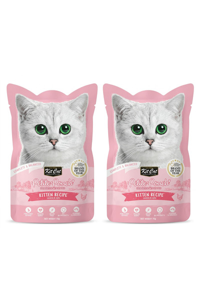 Kit Cat طعام رطب فاخر للقطط الصغيرة - دجاج في عجينة - 70 جرام (عبوة من قطعتين...