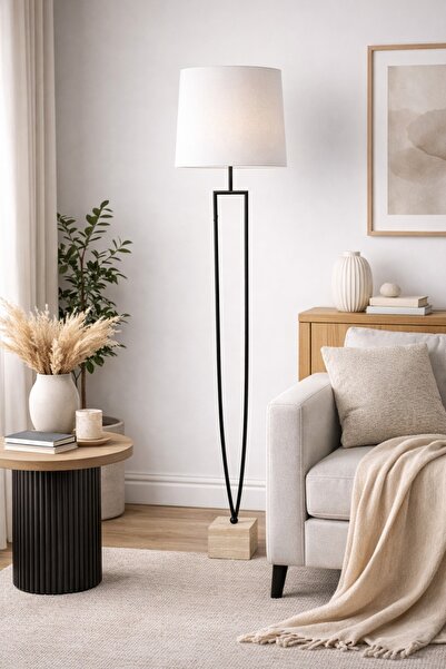 Crestj مصباح أرضي فاخر بتصميم عصري وهيكل ذهبي أنيق مع قاعدة حجرية – لمسة فخام...