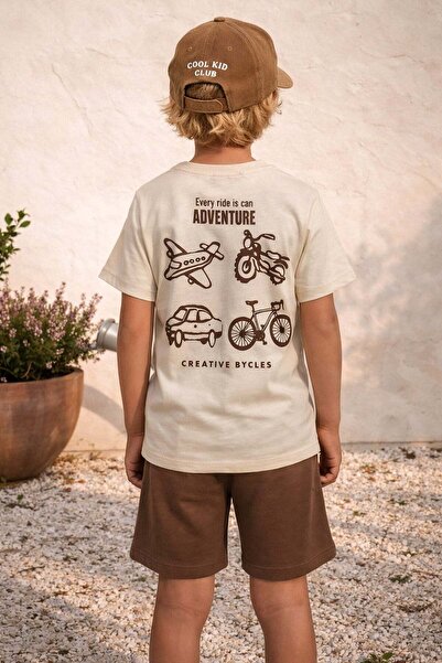 Monila Σετ μπλουζάκι και σορτς για αγόρια με βαμβακερή επένδυση, στάμπα στην ...