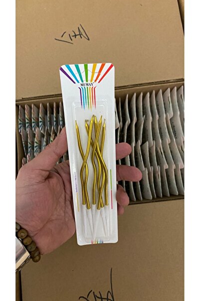 MFM Gold Colored Twisted Candle 6 Pieces
