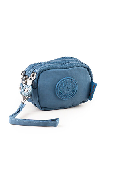 İMAKS Mini Size Crinkle / Clinkir Fabric 3 Zipper Wristlet Strap Coin Purse M...