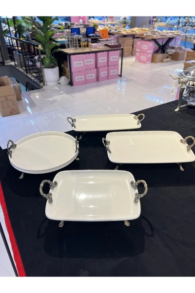 PONCİKPAZAR 4 Farklı Model Porselen Sunumluk ESKİTME