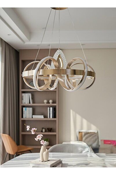 AVİZEM DEKORASYON 3 RENK ÇİZGİLİ KASA KUZEY YILDIZI DAMLA SARKIT MODEL LÜX AVİZE