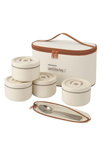 MACVI Stainless Steel Thermal Container Set with Insulated Bag, 4 Pieces, 2x4...