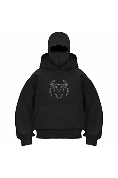ZAVIXO KAR MASKELİ NİNJA UNISEX FERMUARLI TAŞ SWEATSHIRT HIRKA 3 İPLİK KALIN ...