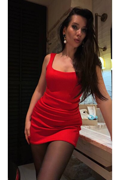 La Sarta Rochie scurtă roșie Rosa Zero Sleeve