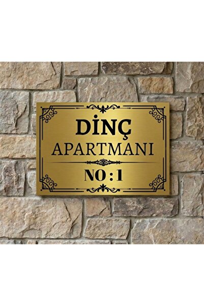 HobiShop Kişiye Özel Metal Kapı Levhası – Apartman Kapı Tabelası 20x30 cm – İ...