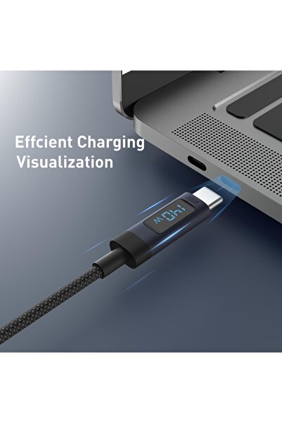 Joda كابل لومين 240 من نوع USB-C إلى USB-C مجدول من النايلون مع شاشة رقمية 24...