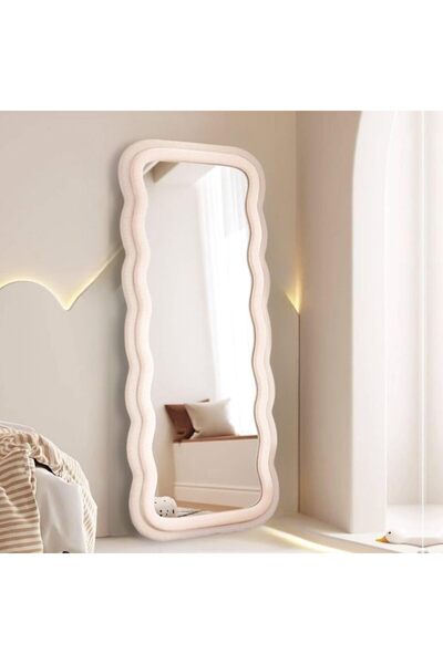 Decorhills مرآة كاملة الطول 177 × 75 سم – تصميم عصري مموج مزدوج، إطار مخملي، ...