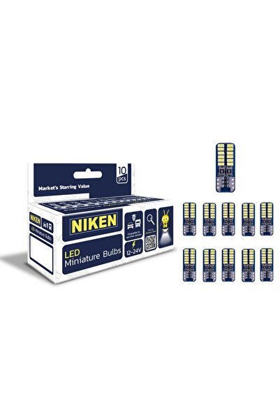 SIEGEN Niken LED Ampul T10 Canbus Park Ledi 18 Ledli 6500K Beyaz 12V-24V 10'l...