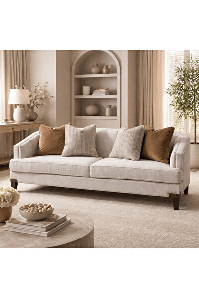 Roots Furniture أريكة أوبالين البيضاء المخملية