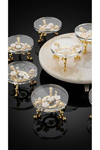 alfafe home 6 lı Gold Ayaklı Pleksi Lokumluk Çikolatalık Kahve Yanı Sunumluk ...