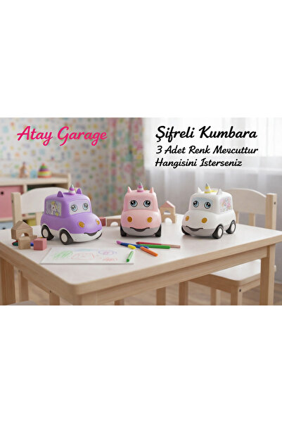 Atay Garage Şifreli Beyaz Oyunca Kumbara Çocuklar için Mükemmel Para Kasası