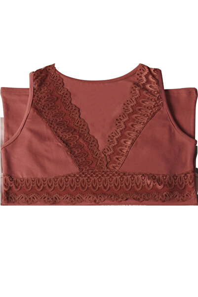 Lüks Belinay 6502 Tricou de damă cu decolteu în V și dantelă