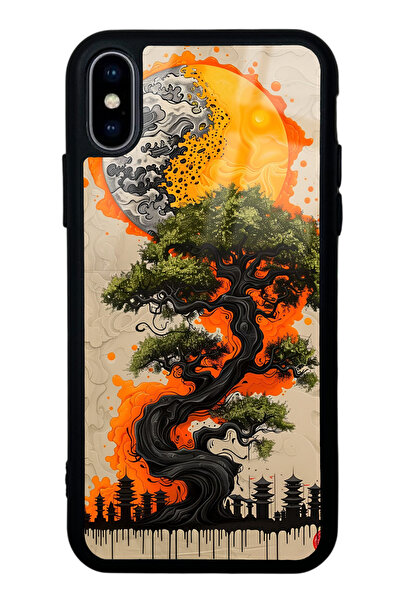 Spoyi iPhone Xs Max Pagoda Silhouette Tasarımlı Glossy Telefon Kılıfı