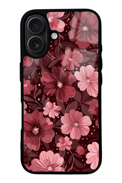 Spoyi iPhone 16 Velvet Burgundy Design Glossy Phone Case