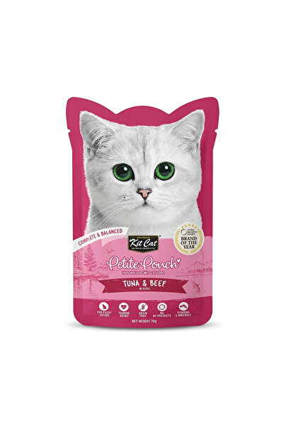 Kit Cat طعام قطط رطب فاخر من نوع بيتيت باوتش بالدجاج والتونة واللحم البقري في...