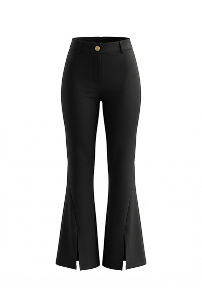 On Fashion Γυναικείο παντελόνι με λεπτομέρεια στο πλάι και σκίσιμο στο μπατζά...