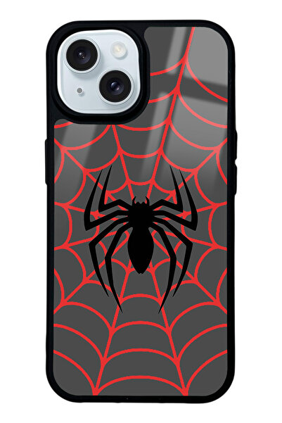 Spoyi iPhone 15 Spider Tasarımlı Glossy Telefon Kılıfı