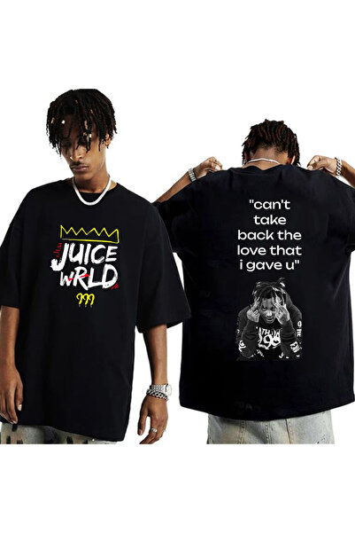 MAGORS Juice Wrld Printed Unisex Oversize Cut 100% Cotton Crew Neck Black Rap...