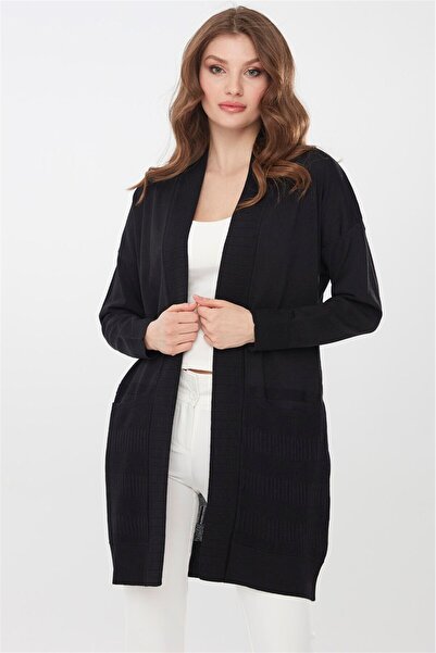 Desen Γιακάς σάλι Standard Fit Μαύρη Γυναικεία Ζακέτα 23122356