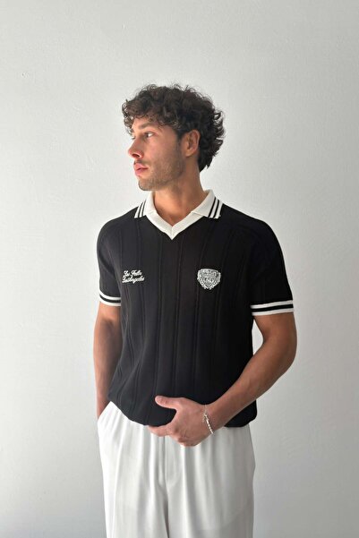 Flaw Wear Κεντημένο πλεκτό μπλουζάκι με λαιμόκοψη πόλο Los Feliz