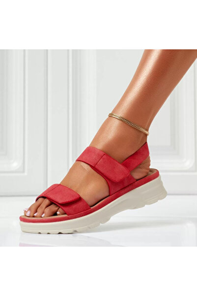 Zaira Sandale Dama cu Platforma Monaco Rosii #15958 - 40