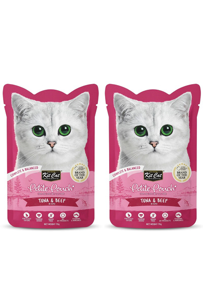Kit Cat طعام القطط الرطب بالتونة واللحم البقري - عبوة صغيرة 70 جرام (عبوة من ...