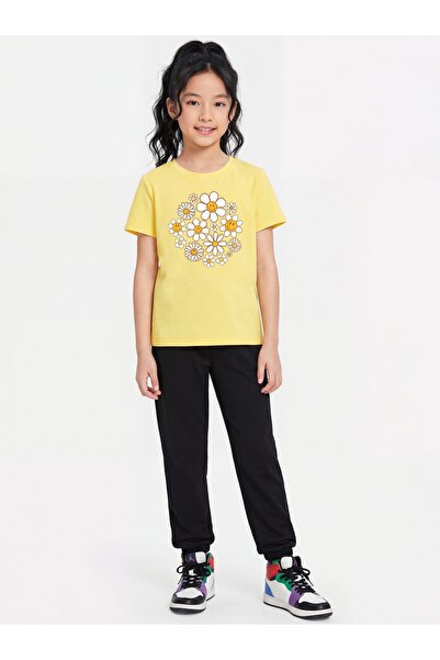 panios kids Set de trening cu tricou cu guler rotund și detaliu imprimat pent...