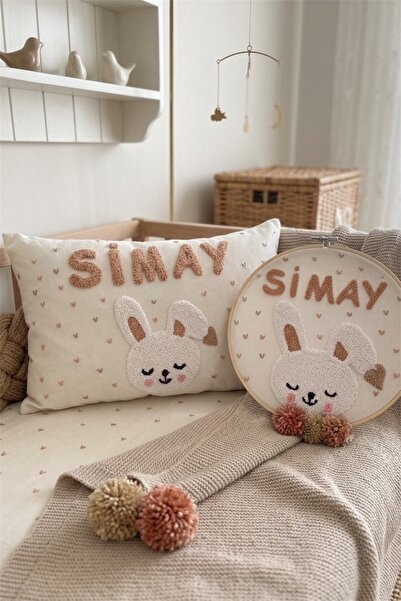 afralya home İsimli Bebek kapı süsü-takı yastığı takımı, punch nakışlı bebek ...