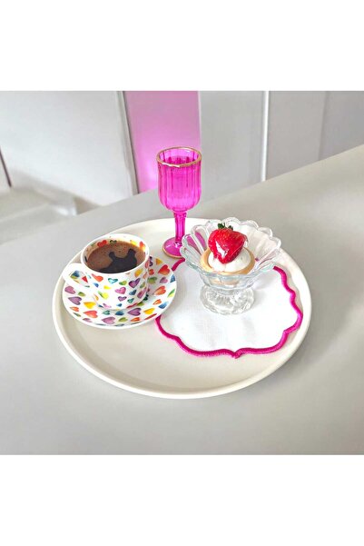 Generic Brand Metal Tray 24 cm Metal Plate 1 Piece Round Tea Coffee Presentat...