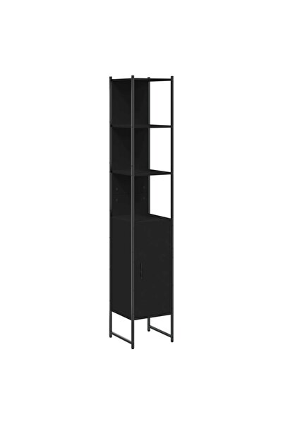 vidaxl Bathroom cabinet, black, 33x33x185.5 cm, processed wood