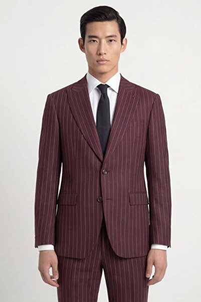 Giotelli Men's viscose blend 6 drop classic burgundy suit