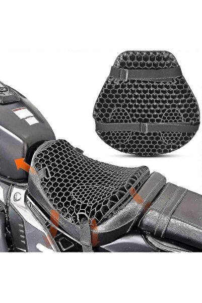Tex Motor Motosiklet Konfor Sele Pedi - 3D Jel Petek Yapılı Darbe Emici Nefes...