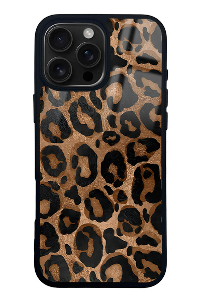 Spoyi iPhone 16 Pro Max Leopar Tasarımlı Glossy Telefon Kılıfı