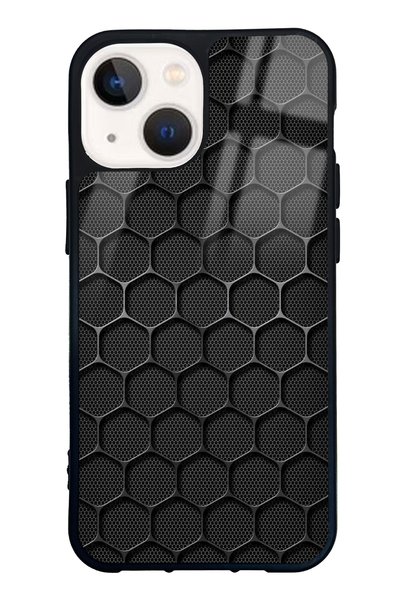 Spoyi iPhone 13 Mini Glossy Phone Case with Armor Grid Design