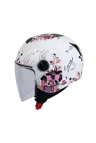 Sway SW 715 İris Yarım Kask Beyaz - Pembe