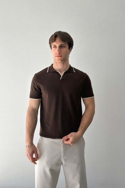 Flaw Wear Polo Collar Ribbed Knitwear T-Shirt
