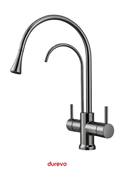 DUREVO Damla Series - 3-Way Kitchen Sink Faucet with Water Purification (Wate...